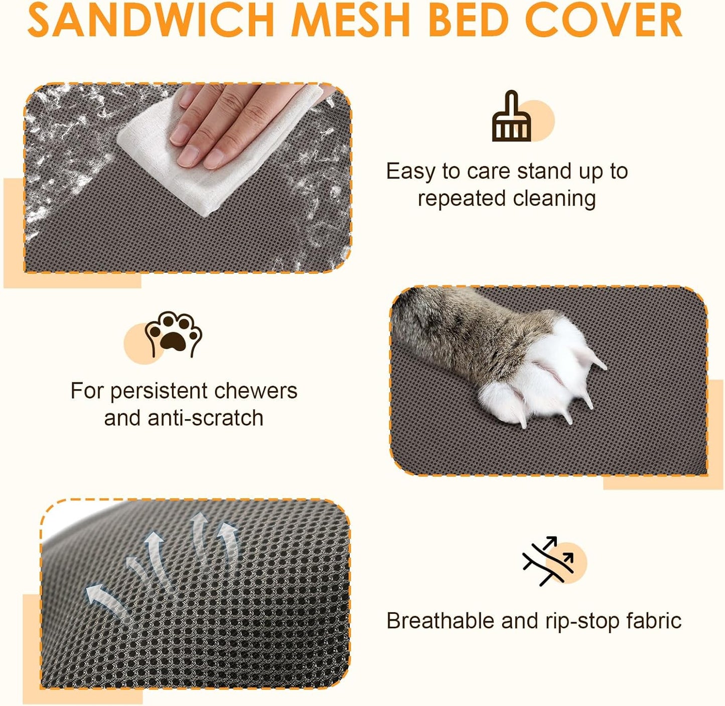 Crazydeer removable washable cat bed cover details
