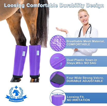WARMWOW equine leg protection boots close up on hook and loop straps.