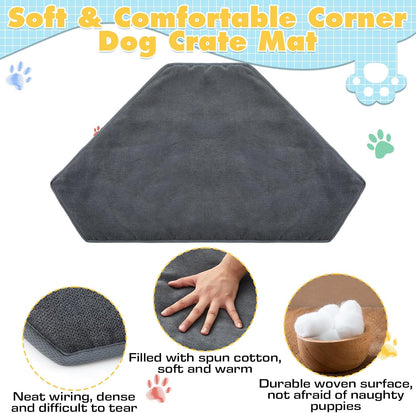 Top view of 42.5 inch corner dog bed for crates