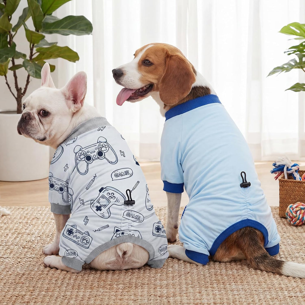 XPUDAC pet shed defender suit trapping loose fur on a small breed dog.