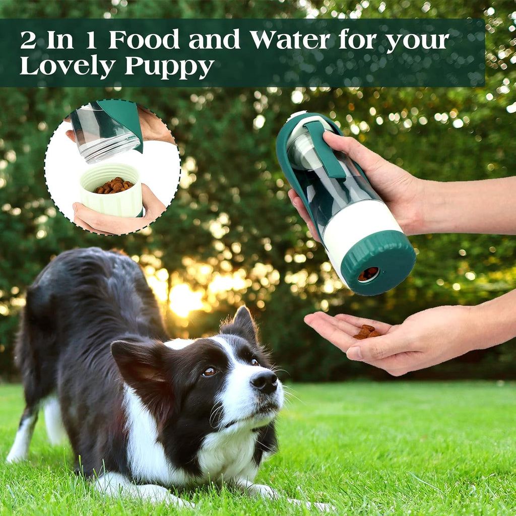 TIOVERY portable dog dispenser with unscrewed lower snack storage compartment