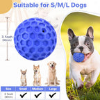 Textured honeycomb pattern close up on the DISSKNIC natural rubber dog ball for dental cleaning.