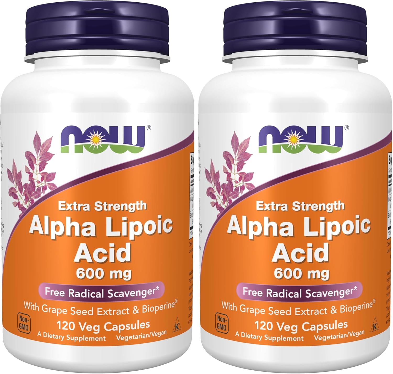 NOW Foods Supplements, Alpha Lipoic Acid 600 mg with Grape Seed Extract & Bioperine(R), Extra Strength, 60 Count (Pack of 1) - Image 10