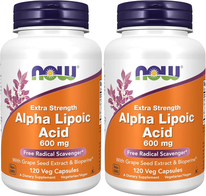 NOW Foods Supplements, Alpha Lipoic Acid 600 mg with Grape Seed Extract & Bioperine(R), Extra Strength, 60 Count (Pack of 1) - Image 10