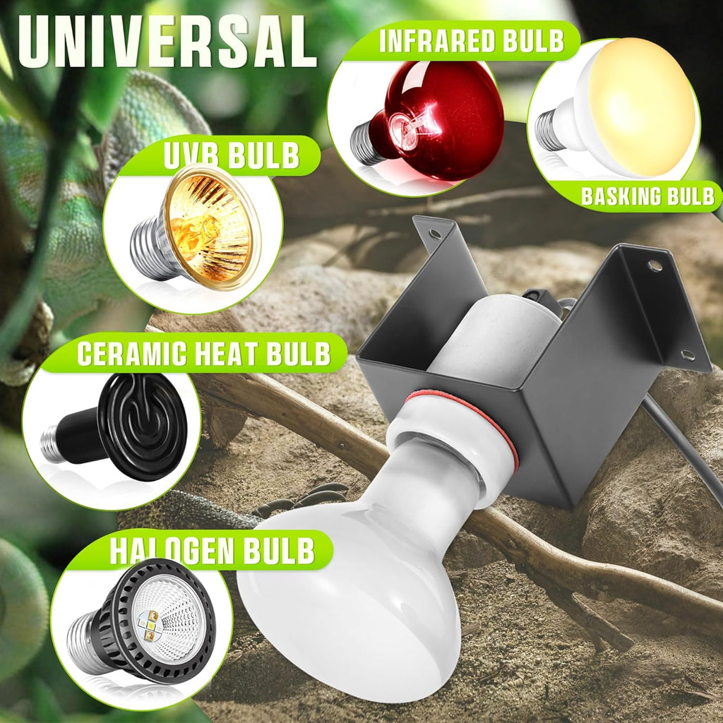 Trakem 300 watts premium ceramic socket holder for gecko and lizard enclosures