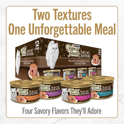 Purina Fancy Feast Savory Centers pull-top cans detail