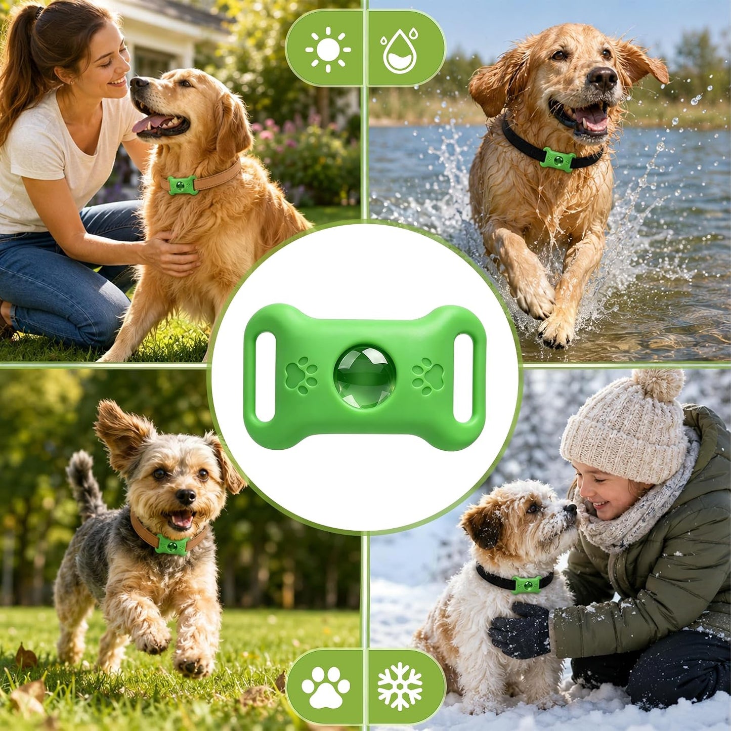 Natural flea and tick prevention pendant alternative showing the secure clip mechanism for small and large dogs.