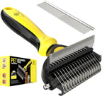 Spring Blossoms-2 in 1 Professional Grooming Rake for Cats & Dogs-Dematting Comb for Easy Mats & Tangles Removing,Pet Brush Safe No More Nasty Shedding and Flying Hair (Orange) - Image 10