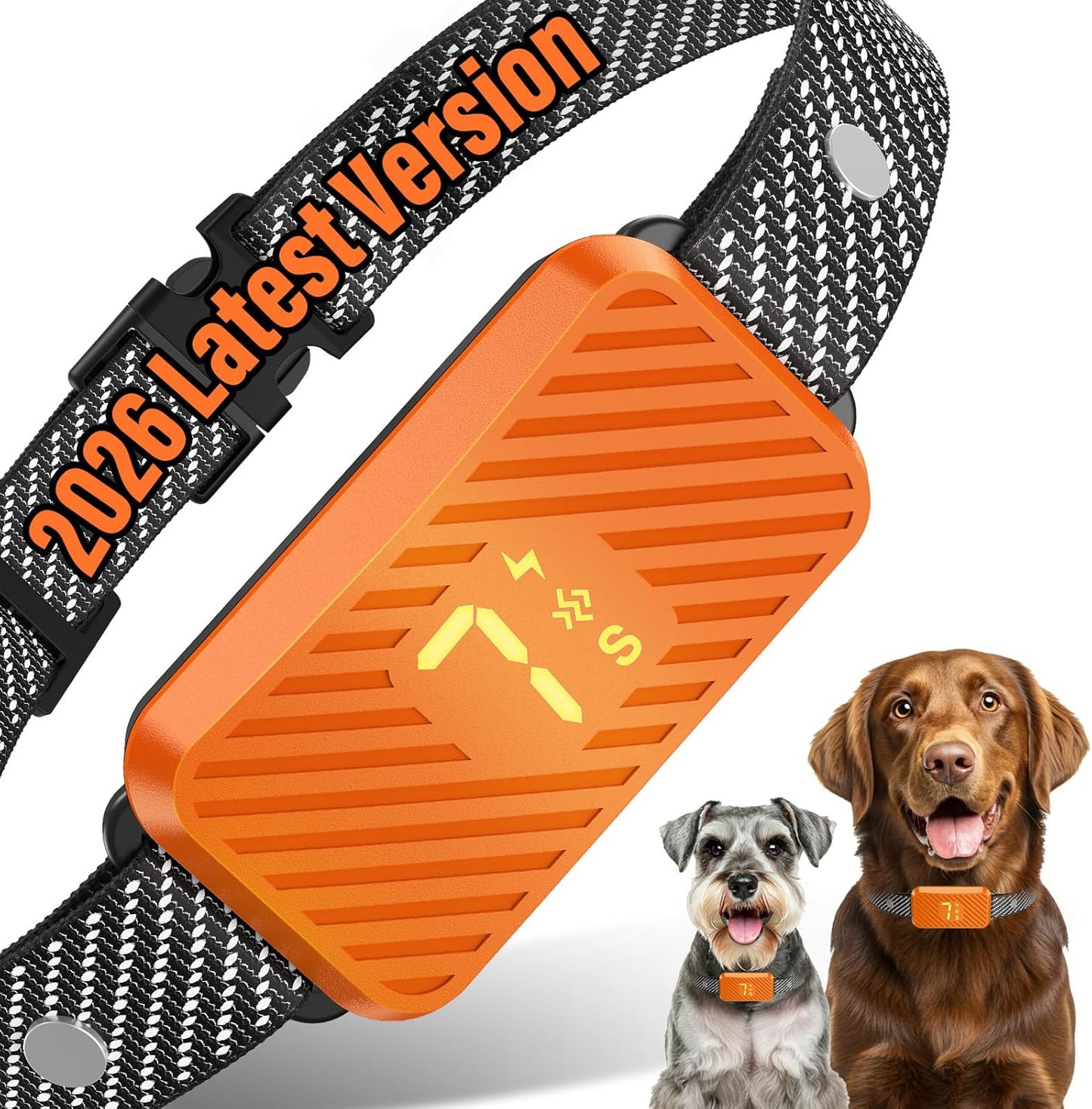 KJKZO smart dog bark collar orange front view