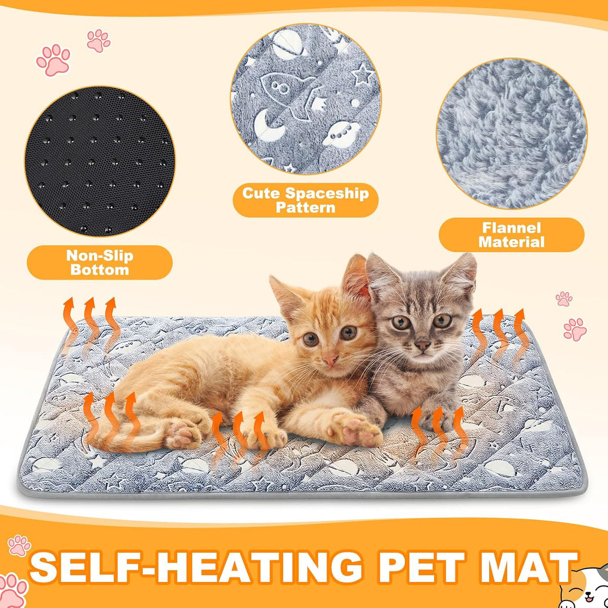 Extra large thermal dog pad layout showing the non slip backing