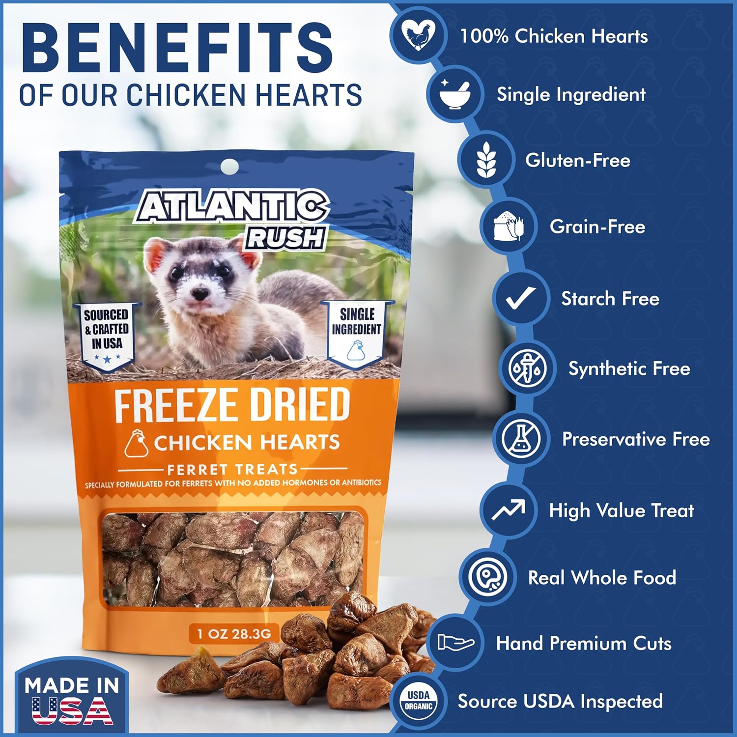 ThePamperedFerret chicken heart freeze dried ferret treats nutritional info