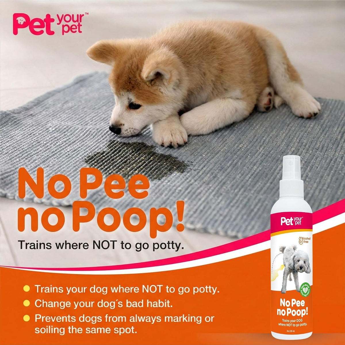 Non-toxic dog repellent spray for marking prevention