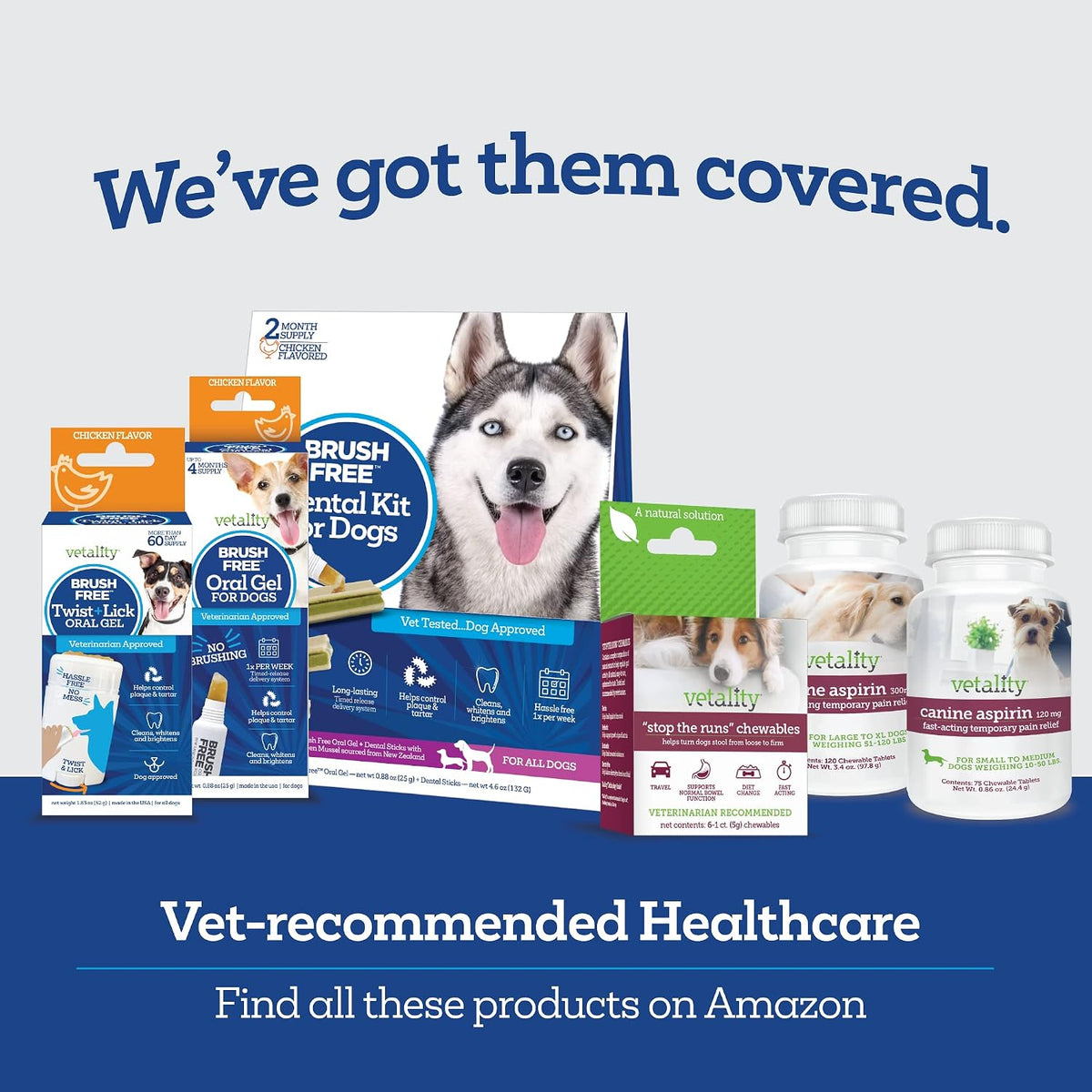 Dog enjoying a Vetality dental chew for oral health