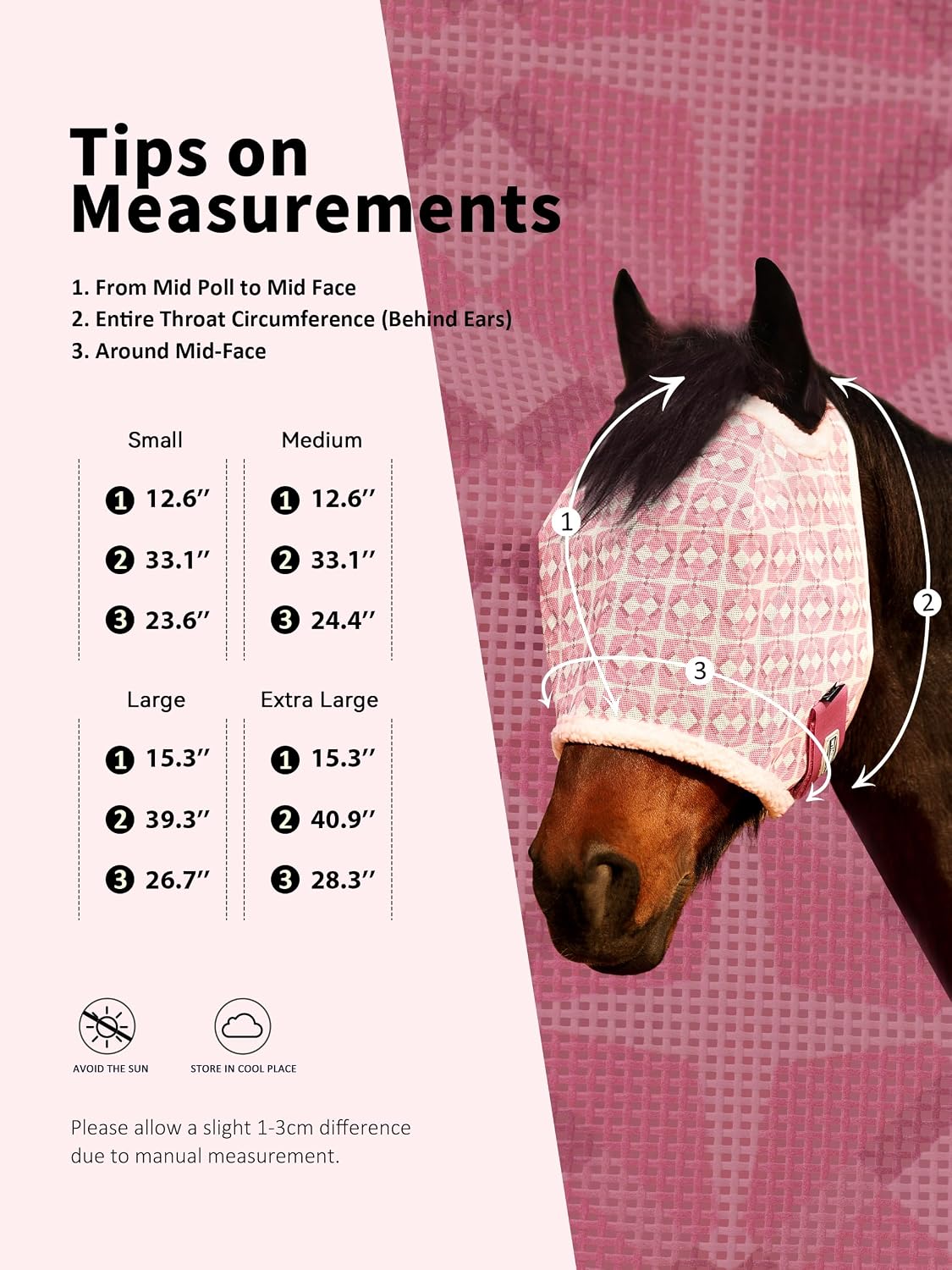 Durable sherpa edging on Tackmore horse fly mask