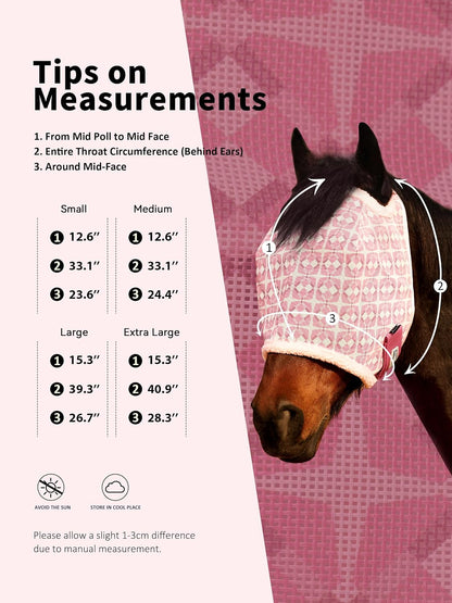 Durable sherpa edging on Tackmore horse fly mask