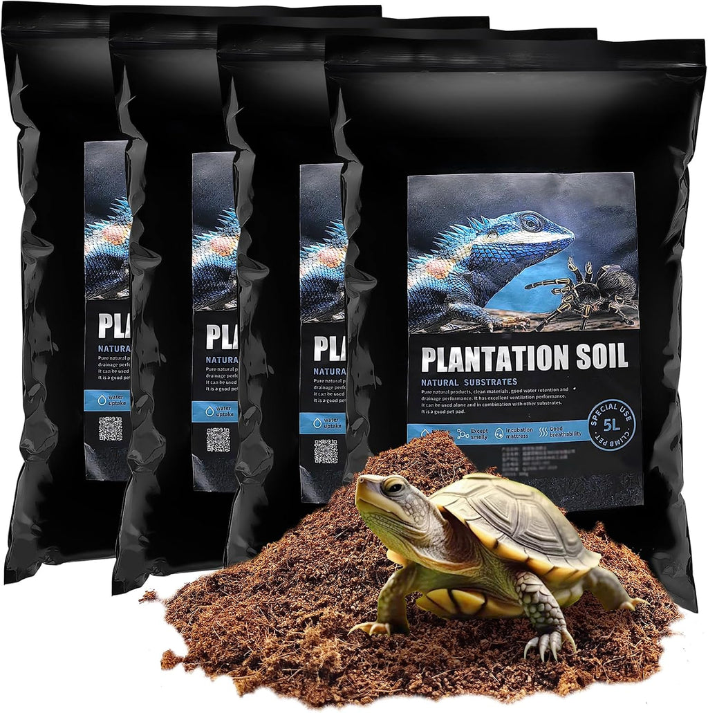 VCEPJH 2 Pcs Reptile Substrate Burrowing Tortoise Bedding for Habitat Bearded Dragon Enclosure Topsoil Terrarium Substrate for Snake Tarantula Gecko Lizard Spidey Frog Hermit Crab (5 L) - Image 9