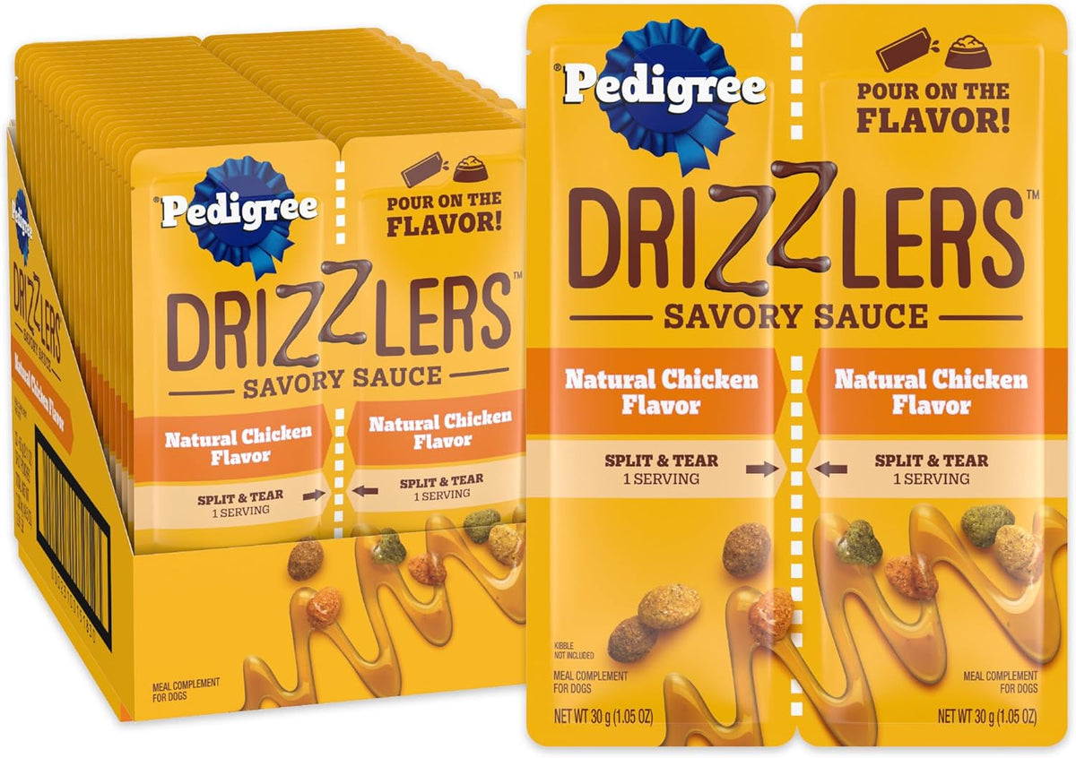 Pedigree Drizzlers for Dogs, Wet Dog Food Gravy Savory Sauce Multipack, 60g Dual-Serving Pouch, 16 Count, Pack of 2 (32 Pouches, 64 Servings Total) - Image 10