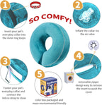 Adjustable soft dog cone collar for large dogs with reflective stripe