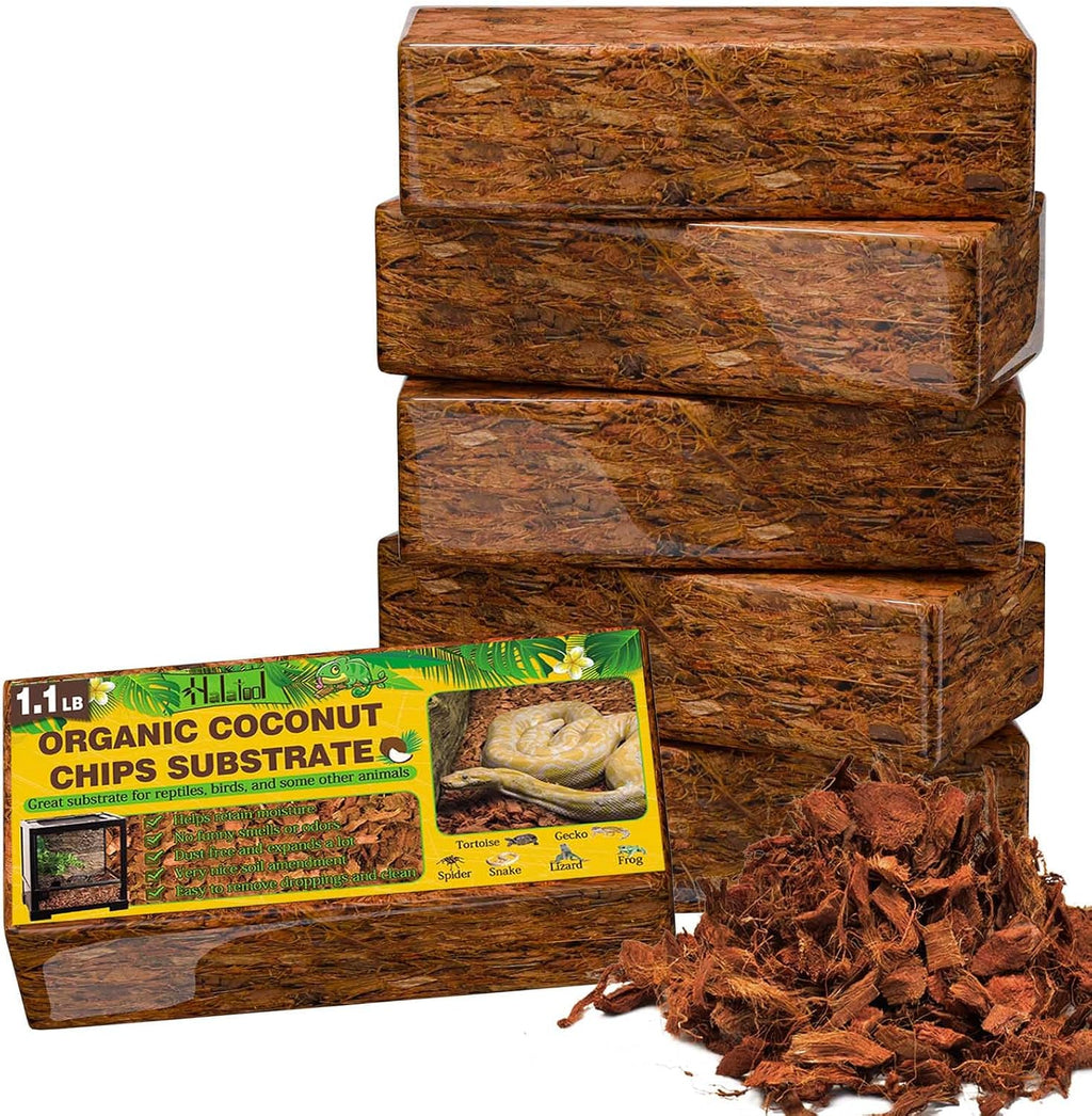 Halatool 10 LBS Coconut Husk Chips for Reptiles, 72QT Compressed Coco Chips Substrate for Snakes Tortoises Geckos Lizards Hermit Crab Ball Python - Image 10