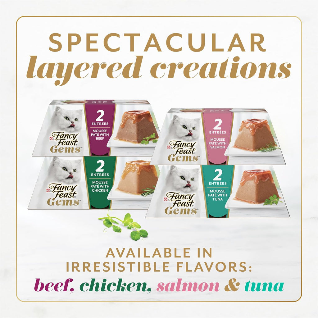 Premium imported Fancy Feast Gems cat food collection