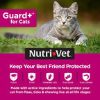 Nutri-Vet topical flea and tick treatment for kittens showing active ingredients list