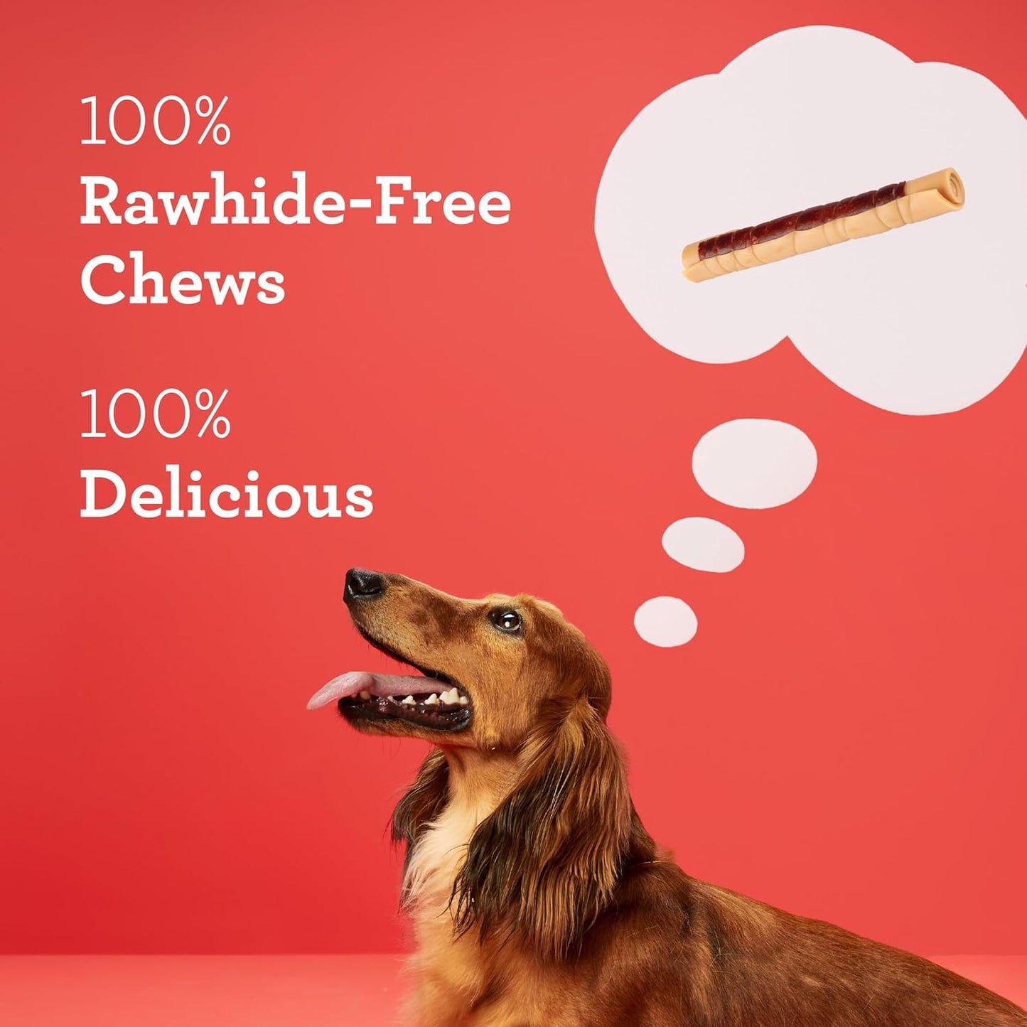DreamBone highly digestible chicken wrapped dog treats ingredients side label