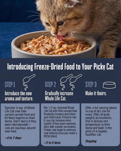 GMC compliant product shot of Whole Life cat food four point five ounce bag