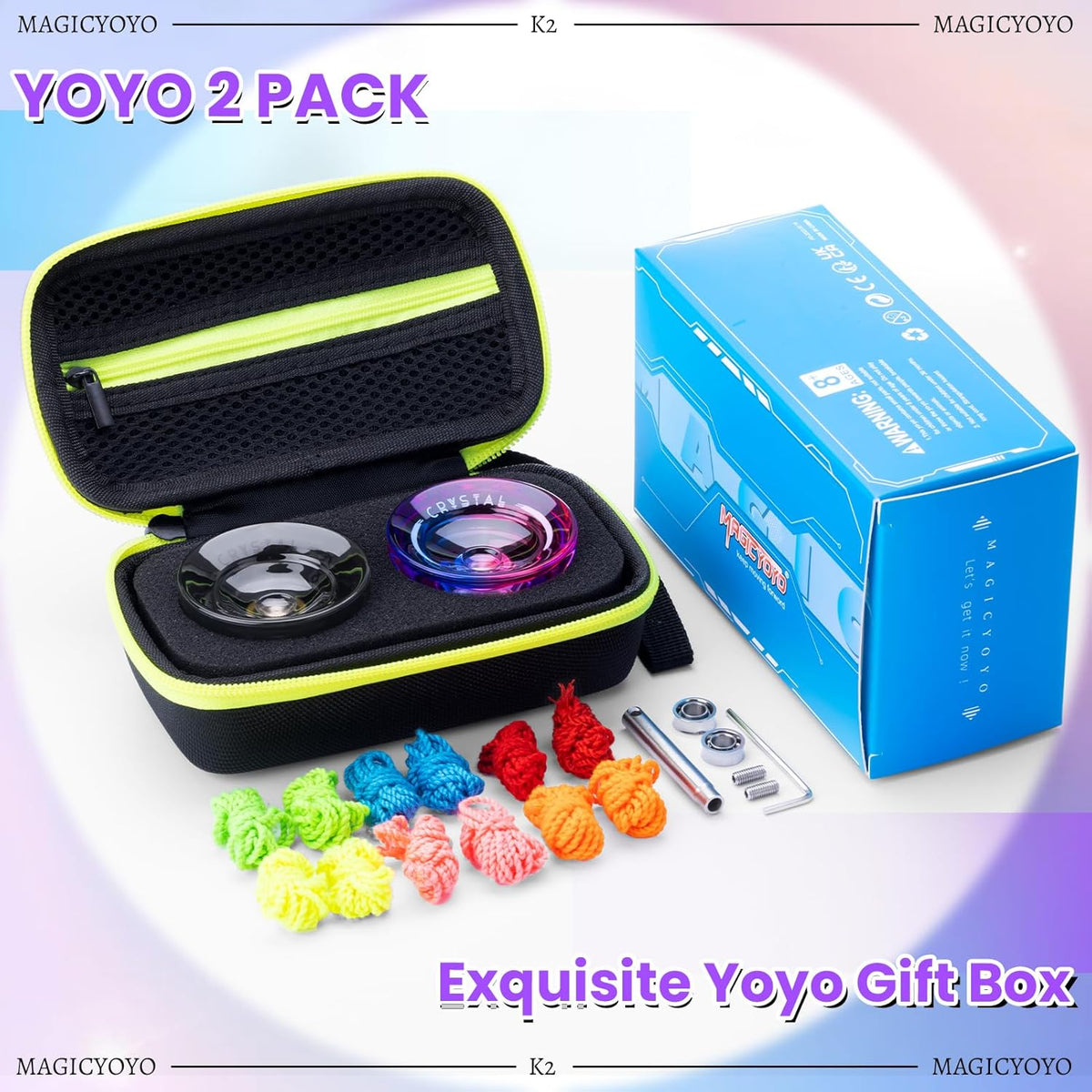 MAGICYOYO fingerspin trick performance layout with gradient and black models