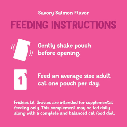 Purina Friskies Lil' Gravies Savory Salmon Flavor Cat Food Complement Lickable Cat Treats - (Pack of 16) 1.55 oz. Pouches - Image 10