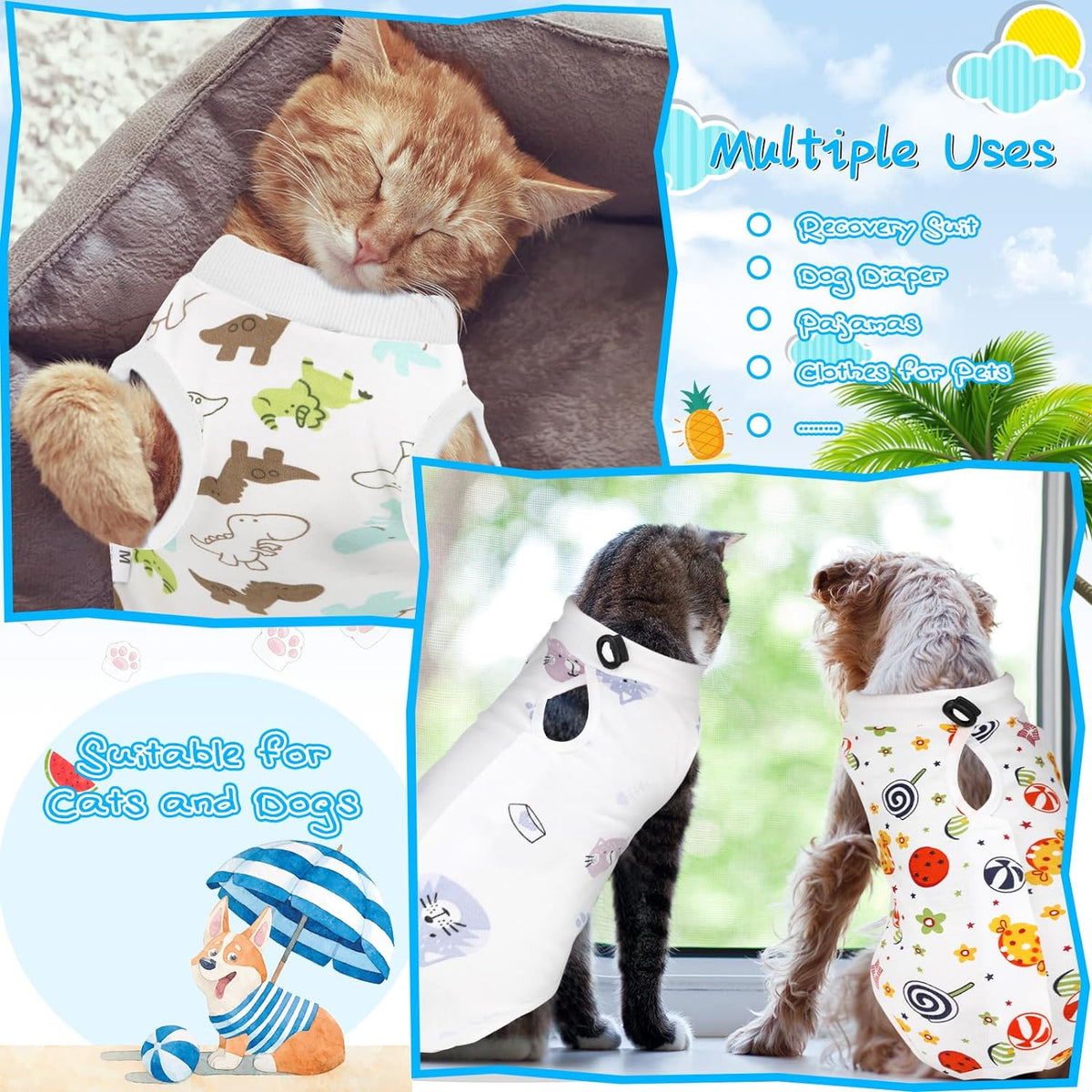 Kacctyen alternative to E collar cone for comfortable cat healing.