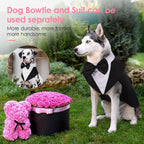 AOFITEE pet wedding outfit with detachable bowtie collar