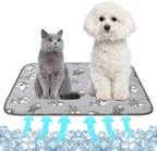 NACOCO Summer Pet Cooling Mat front view showing the grey shark pattern design.