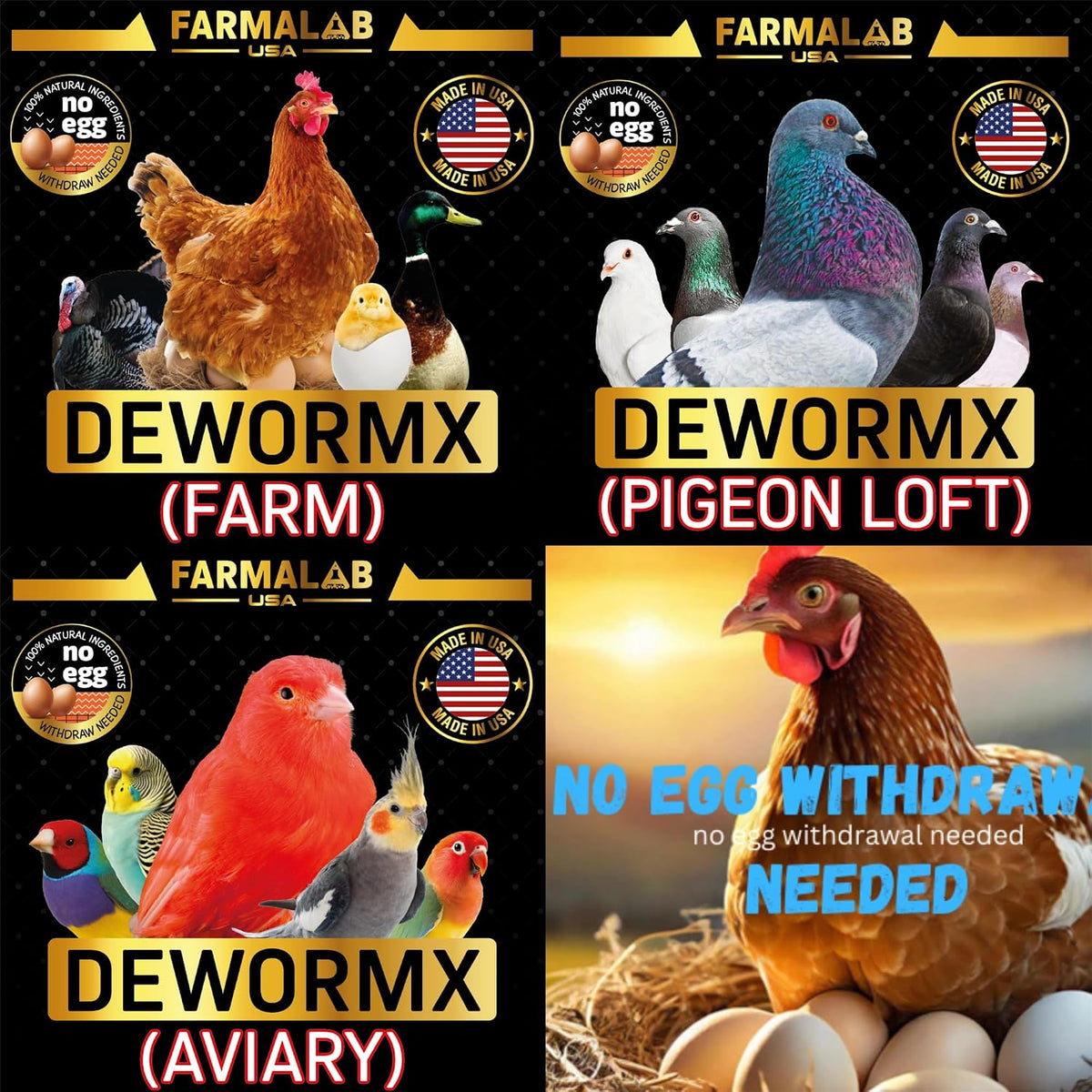 Farmalab poultry health supplement bottle back label view