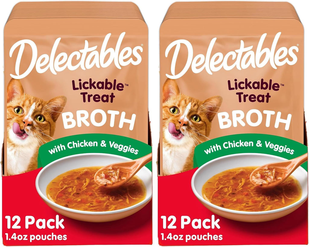Delectables Lickable Treat Savory Broth Senior 10+ Wet Cat Treats with Real Chicken & Tuna, Food Topper, Hydrating, Grain-Free, No Fillers, No By-Product, No Added Preservatives, 1.4oz Pouch, 12ct - Image 14