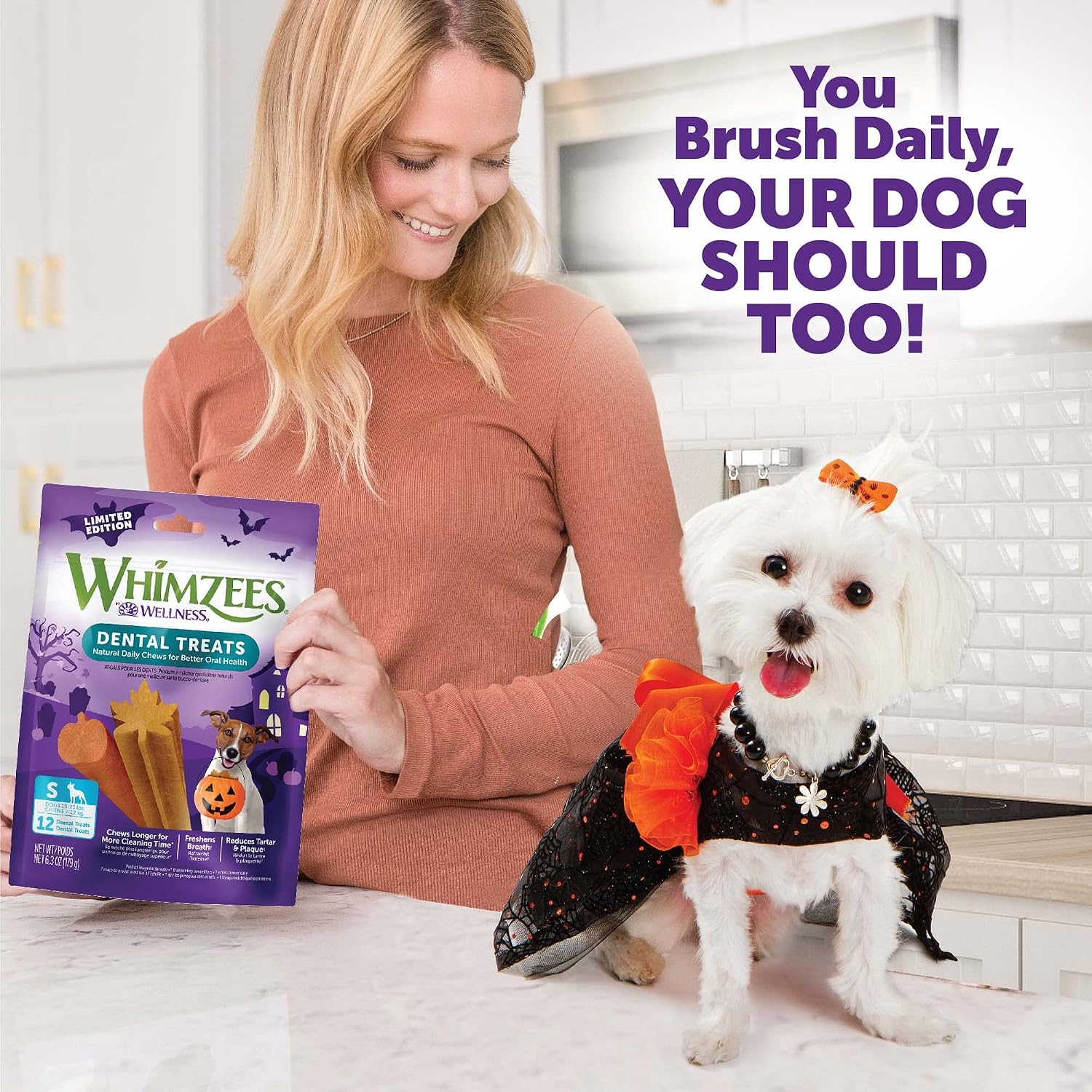 Whimzees dental treats size reference for small dogs