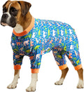 LovinPet large breed dog pajamas front view dinosaur print recovery suit