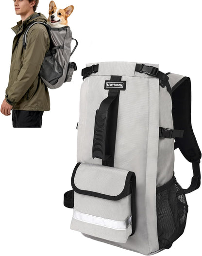 Moysoon dog backpack carrier front view for small dogs