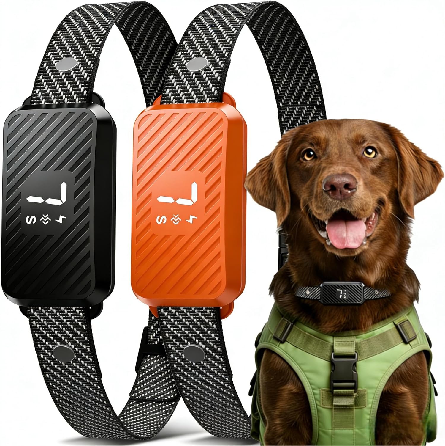 Dog Bark Collar for Large Medium Small Dogs, Effective No-Bark Collar, Smart Barking Collar, Rechargeable Bark Collar with 7 Sensitivity, 3 Modes, Waterproof, Neon Orange - Image 9