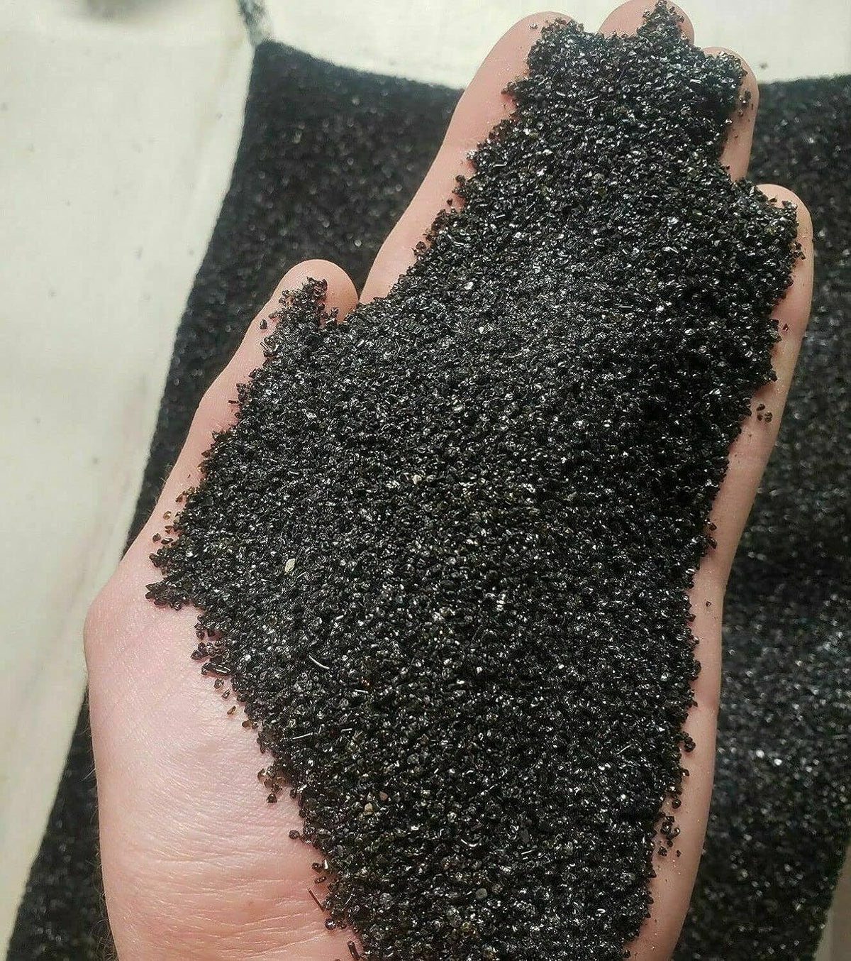 The Frog House black aquarium sand substrate 45lbs bag front view