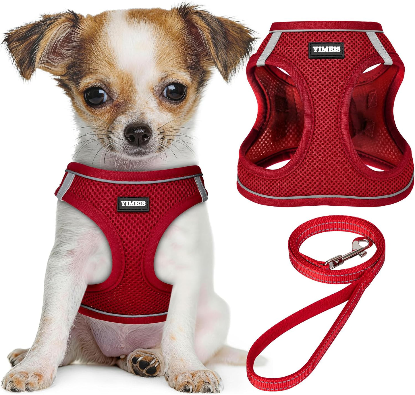 YIMEIS Dog Harness and Leash Set, No Pull Soft Mesh Pet Harness, Reflective Adjustable Puppy Vest for Small Medium Large Dogs, Cats (Pink, X-Small (Pack of 1) - Image 9