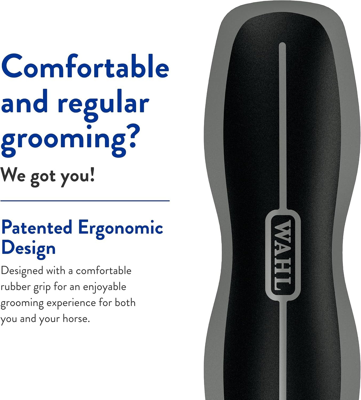 Wahl equine grooming brush ergonomic rubber grip handle