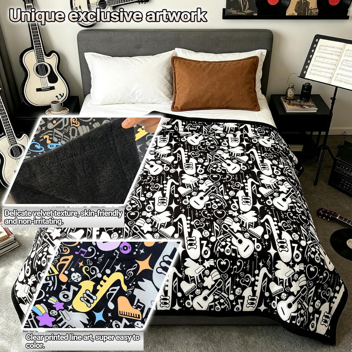 DIY Coloring Blanket for Adults - Color Your Own Blanket with 24 Markers, Washable Cozy Velvet Kit for Everyday Use & Home Decor that Adds a Unique Touch, Perfect for Birthday (Cats & Dogs) - Image 4