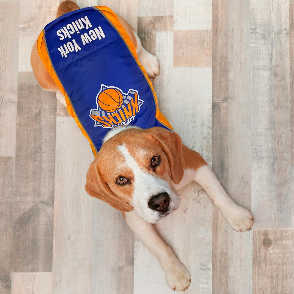 NBA New York Knicks Puffer Vest for Dogs & Cats, Size Medium. Warm, Cozy, and Waterproof Dog Coat, for Small and Large Dogs/Cats. Best NBA Licensed PET Warming Sports Jacket - Image 5