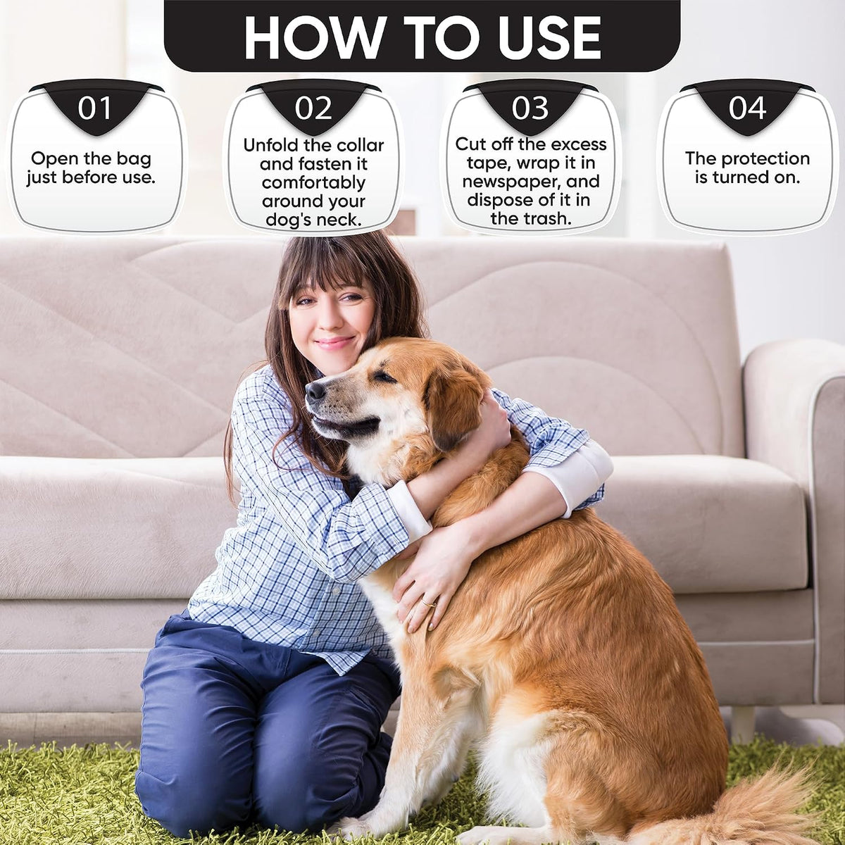 Adjustable TevraPet tick collar for dogs out of box
