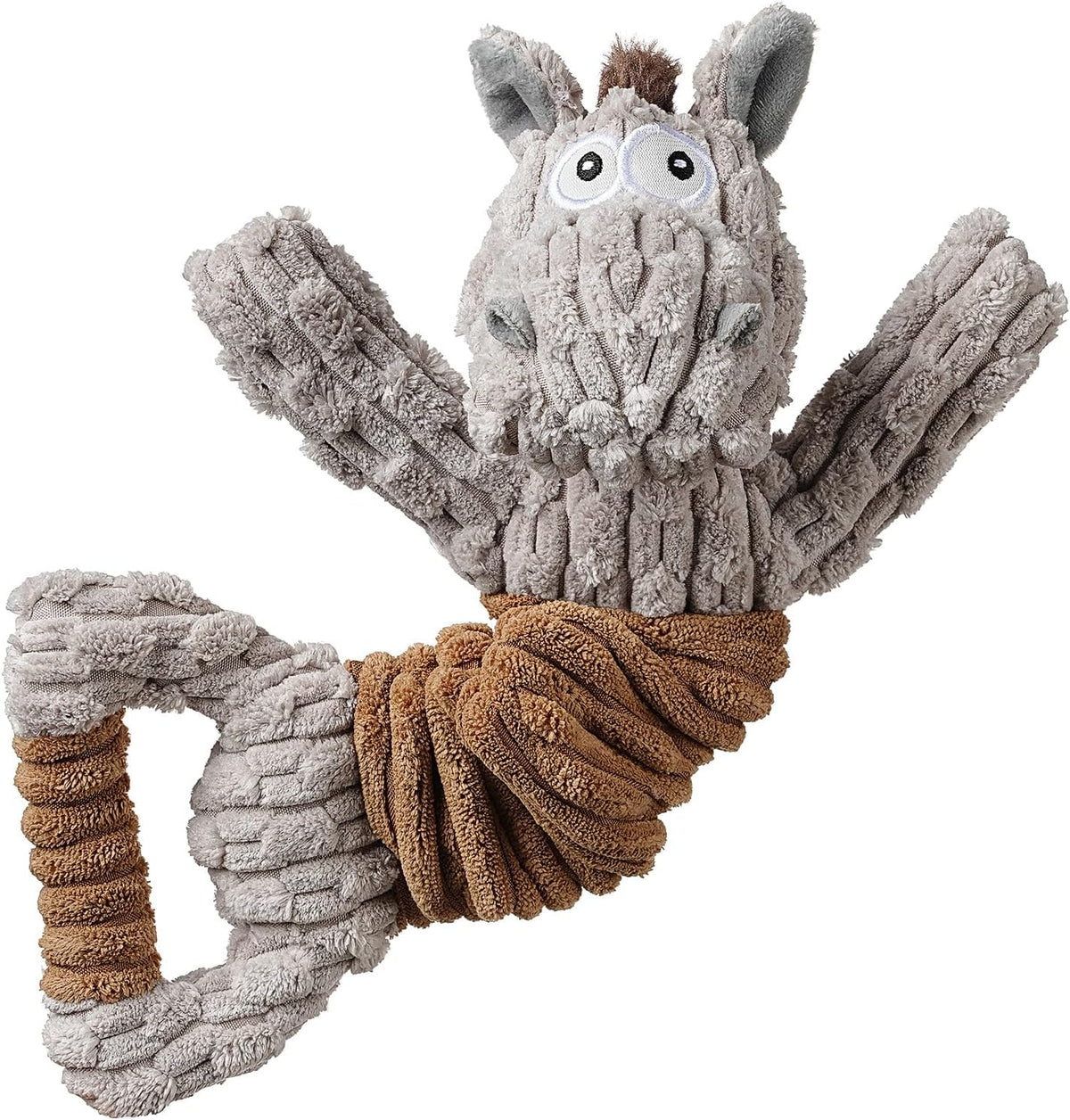 Sedioso squeaky tug of war dog toy donkey front view