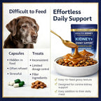 Authentic Kidney Restore dog treat topper ingredients list showing chicken liver