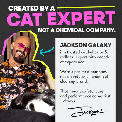 Jackson Galaxy EX stain and odor remover eliminating tough feces and vomit stains