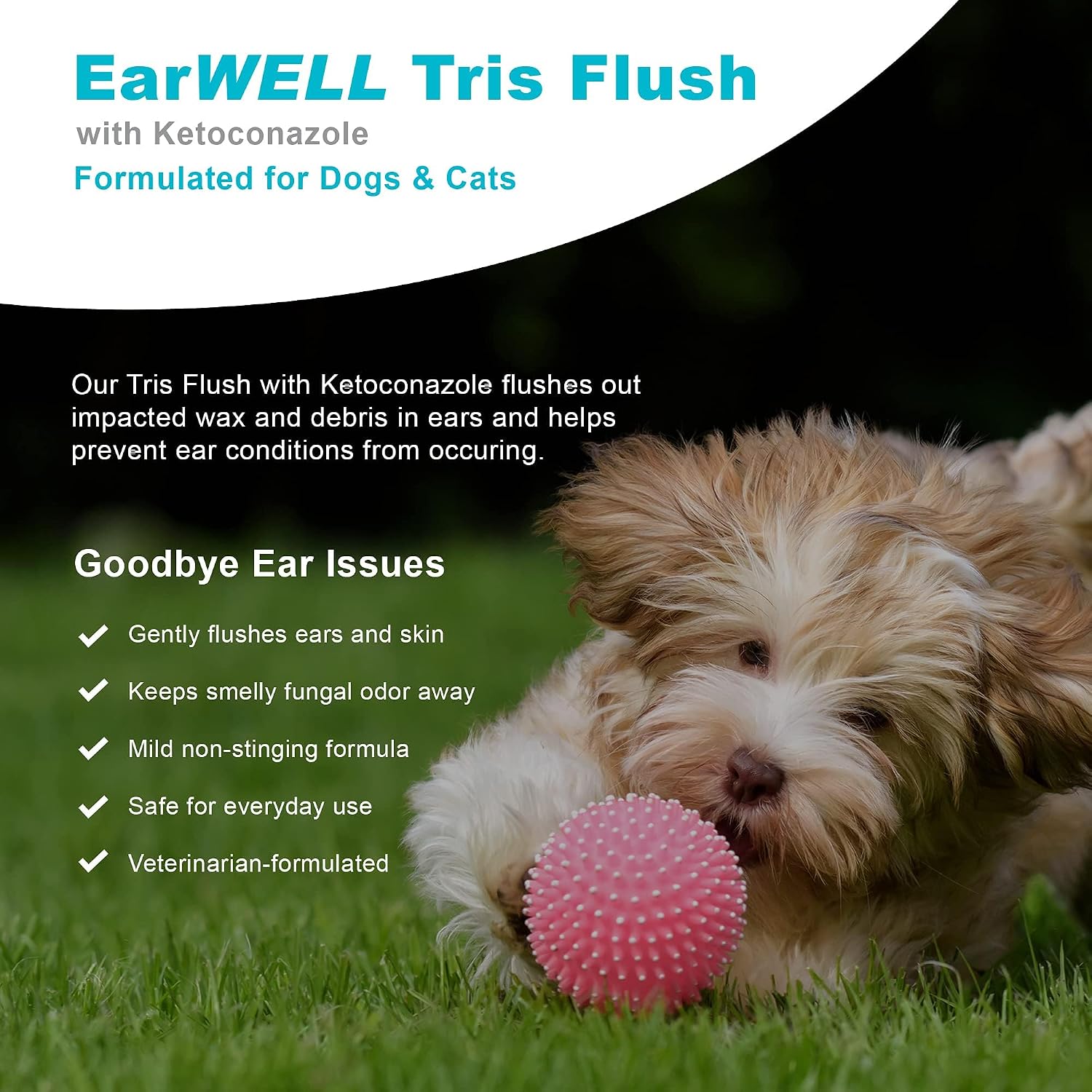VetWELL ear flush bottle with precision applicator tip
