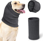 SlowTon Quiet Ears Dog Hoodie grey medium front view on pet