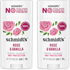 Schmidt's Rose and Vanilla aluminum-free deodorant front view stick
